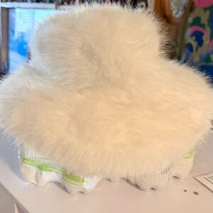 Fluffy White Kids Hat